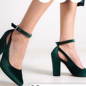 Never worn. Gorgeous emerald green velvet  heels